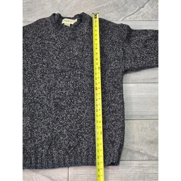 Eddie Bauer 100% Merino Wool Sweater Gray Oversize Relaxed Cozy Men's Size S - Picture 7 of 8